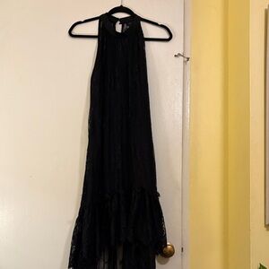 VENUS Black  High Low Lace Dress